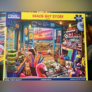White Mountain Vibrant Beach Hut Puzzle